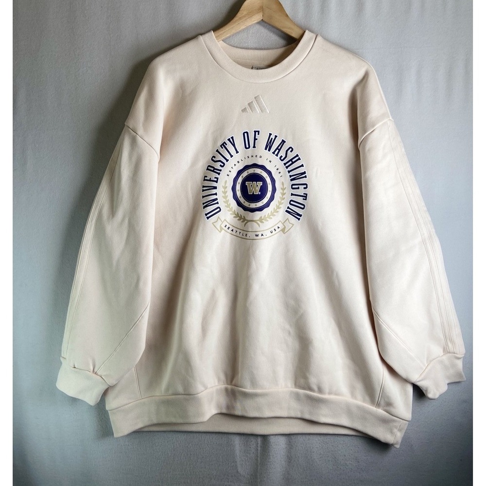 Adidas Washington Huskies Sweatshirt Womens L NWT Crewneck Graphic NCAA